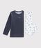 Pyjama  en coton weiss/blau/vielfarbig