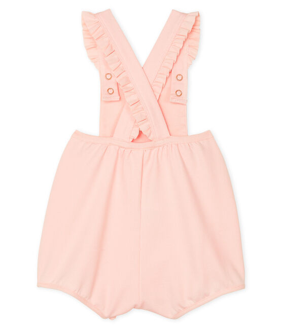 Kurze Baby-Latzhose aus Molton für Mädchen rosa MINOIS