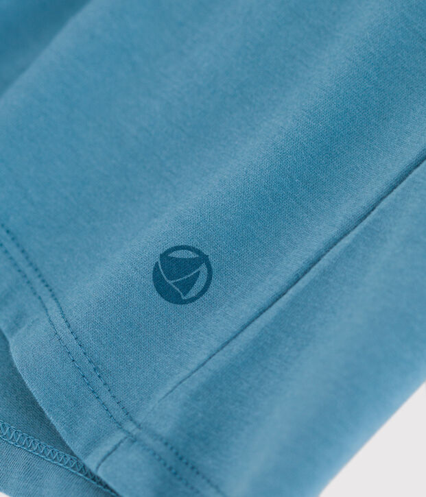Damen-T-Shirt LE DROIT aus Baumwolle mit V-Ausschnitt blau