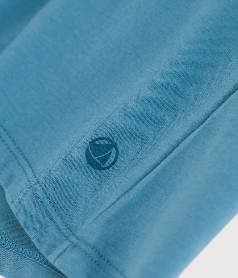 Damen-T-Shirt LE DROIT aus Baumwolle mit V-Ausschnitt blau