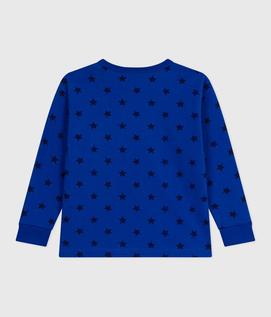 Langärmeliges Kinder-T-Shirt aus bedruckter Baumwolle blau OLYMPIC+SOIR