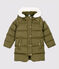 Lange, gefütterte Kinder-Winterjacke für Mädchen grün MILITARY