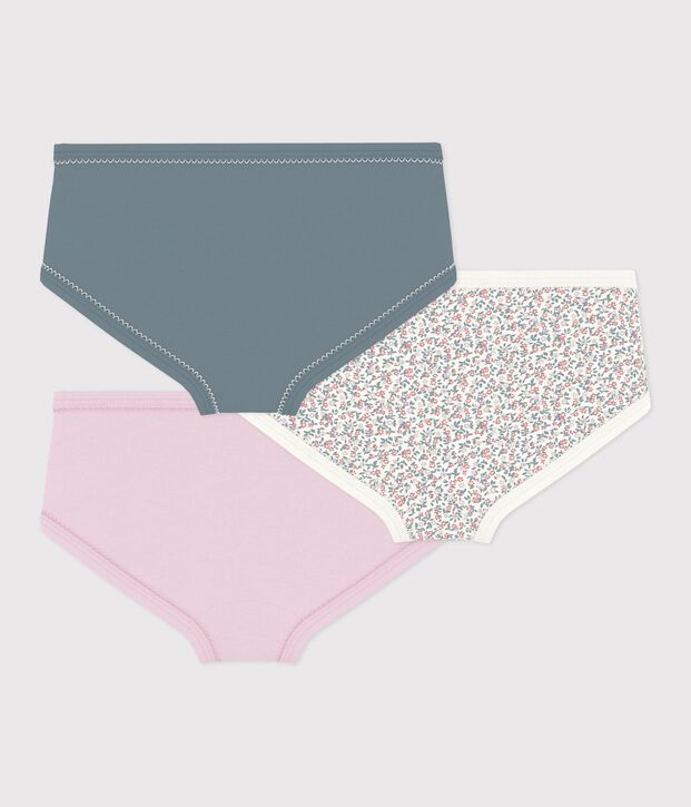Set Kinder-Slips High Waist aus Baumwolle mit Blumenmotiv vielfarbig