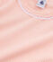 Kurzärmeliger Rippstrick-Pyjama für kleine Mädchen rosa ROSAKO/weiss MARSHMALLOW
