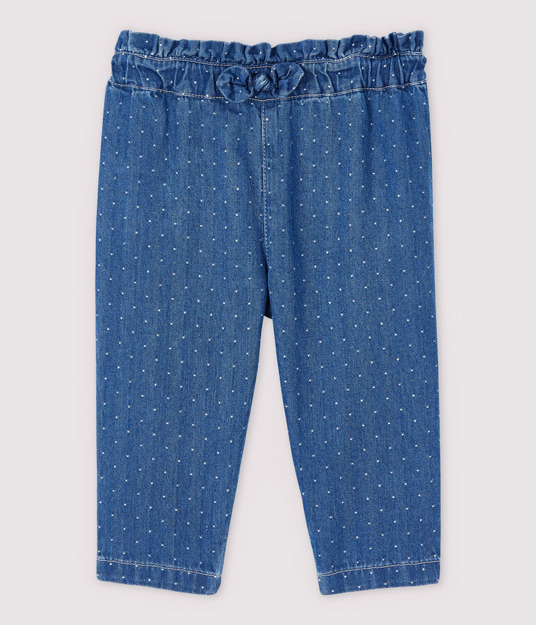 Baby-Hose aus hellem Denim mit Polka-Dot-Muster M&auml;dchen blau