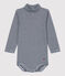 Baby-Body aus Baumwolle. blau SMOKING/weiss MARSHMALLOW
