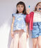 Gemusterte Popeline-Bluse für Mädchen blau BEACH/ MULTICO