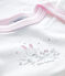 Kurzärmeliger Baby-Body für Mädchen weiss ECUME/rosa DOLL