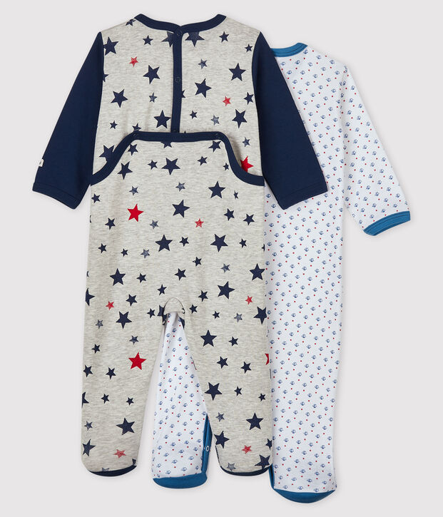 2er-Set Baby-Strampler aus Rippstrick f&uuml;r Jungen vielfarbig
