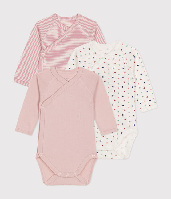3er-Set langärmelige Baby-Bodys in Wickeloptik aus Baumwolle  variante 2