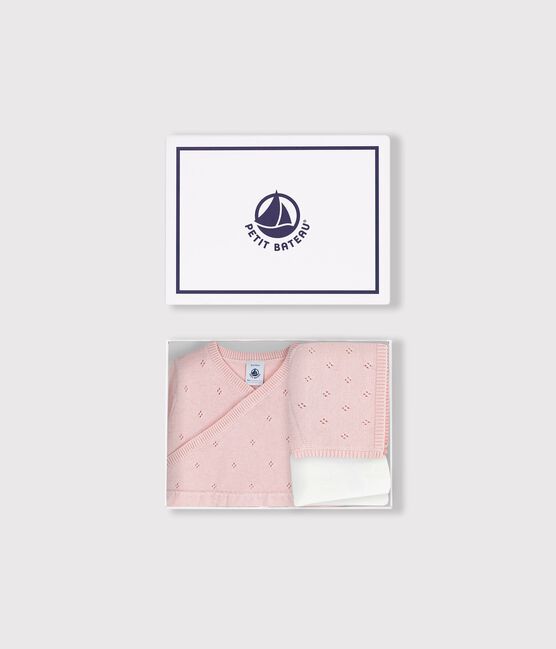 Baby-Geschenkset Mützchen, Strampelanzug und Strumpfhose aus Strick variante 1