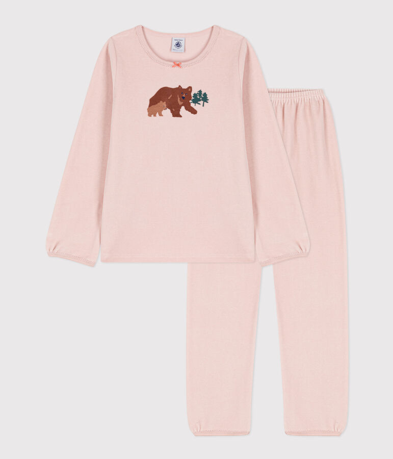 Kinderpyjama aus Nicki f&uuml;r M&auml;dchen rosa