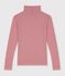 Damen-Rollkragenshirt aus Baumwolle mit Streifen rot/weiss