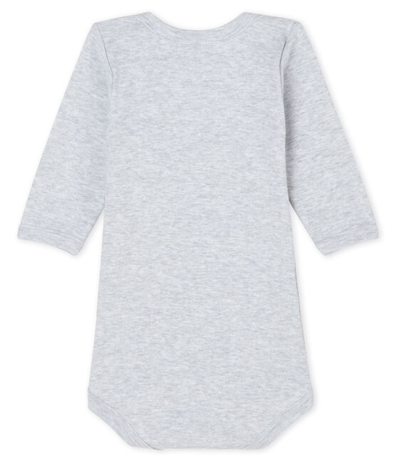 Langärmliger Baby-Body für Jungen-Mädchen grau POUSSIERE CHINE