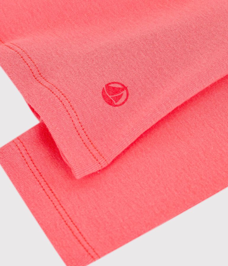 Lang&auml;rmeliges Damen-T-Shirt aus einfarbiger Baumwolle rosa