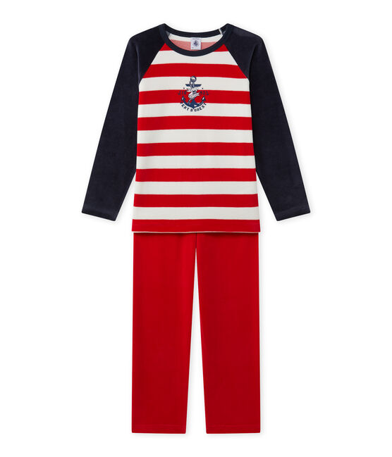 Jungen-Schlafanzug mit Ankermotiv blau SMOKING/rot FROUFROU/ LAIT
