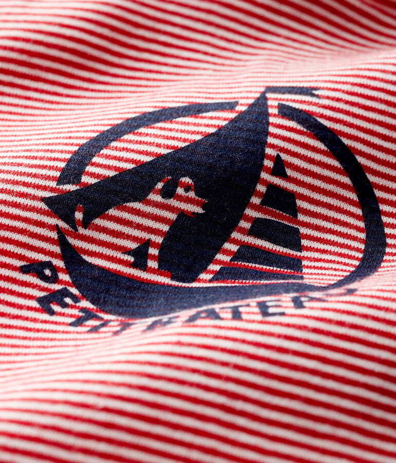 Lang&auml;rmeliger Baby-Body mit Rollkragen rot/weiss