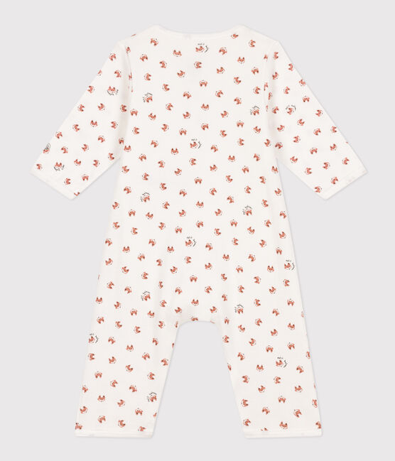 Baby-Bodyjama aus Rippstrick ohne Füße weiss MARSHMALLOW/weiss MULTICO