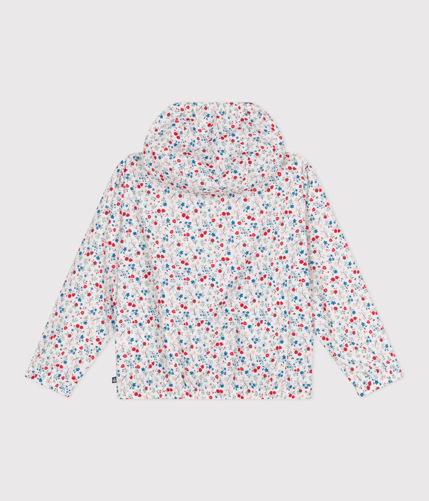 Ultraleichte Kinder-Windjacke weiss/vielfarbig