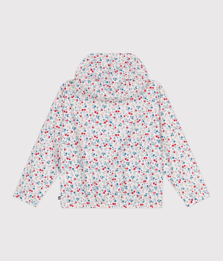 Ultraleichte Kinder-Windjacke weiss/vielfarbig