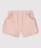 Gestreifte Baby-Shorts aus Bio-Seersucker rosa PAPAYE/ MARSHMALLOW