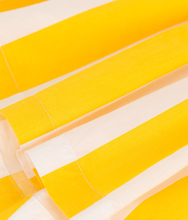 Kinder-Rock aus Baumwolle mit Streifen weiss/gelb