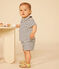 Kurzärmelige Baby-Bluse aus Jersey weiss AVALANCHE/blau SMOKING
