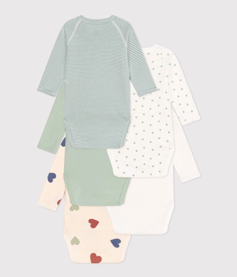 5er-Set lang&auml;rmelige Baby-Bodys aus Baumwolle vielfarbig
