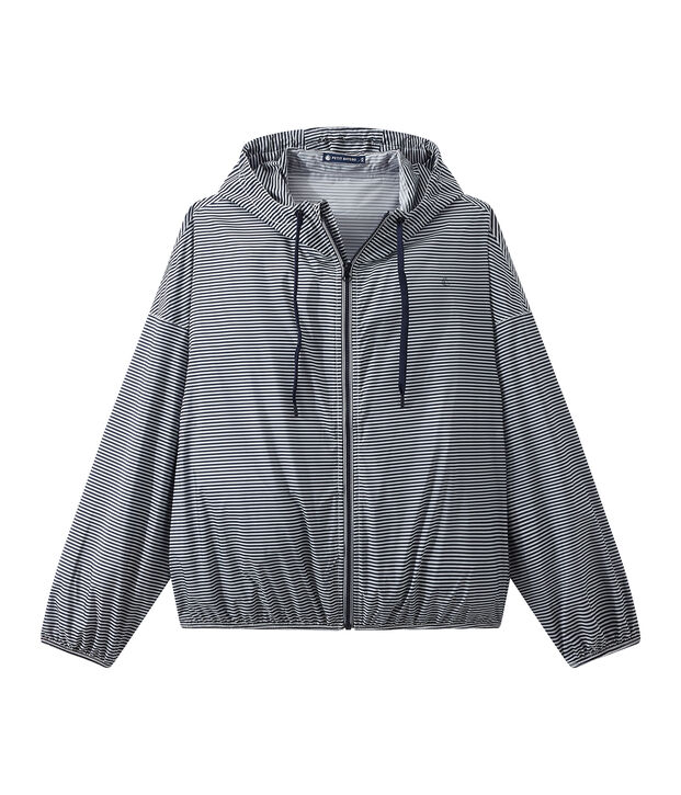 Kurze winddichte jacke unisex blau/weiss