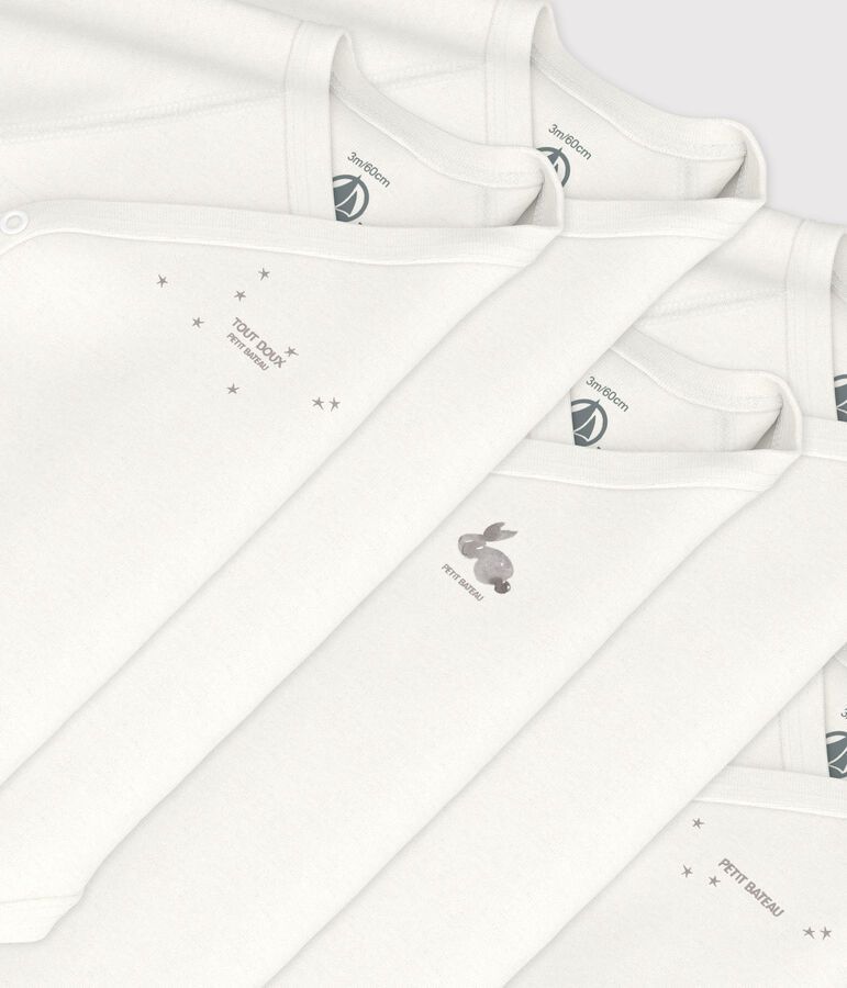 5er-Set lang&auml;rmelige Wickelbodys aus Baumwolle vielfarbig