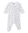 Bedruckter Baby-Mädchen-Strampler weiss ECUME/weiss MULTICO
