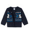 Cardigan für Baby Jungen aus Wolle und Baumwolle blau SMOKING/weiss MULTICO
