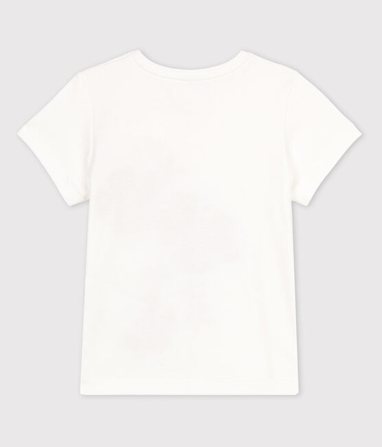 Kurzärmeliges T-Shirt aus Baumwolle für Mädchen weiss MARSHMALLOW