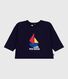 Langärmeliges Baby-T-Shirt aus Baumwolle mit Katzenmotiv