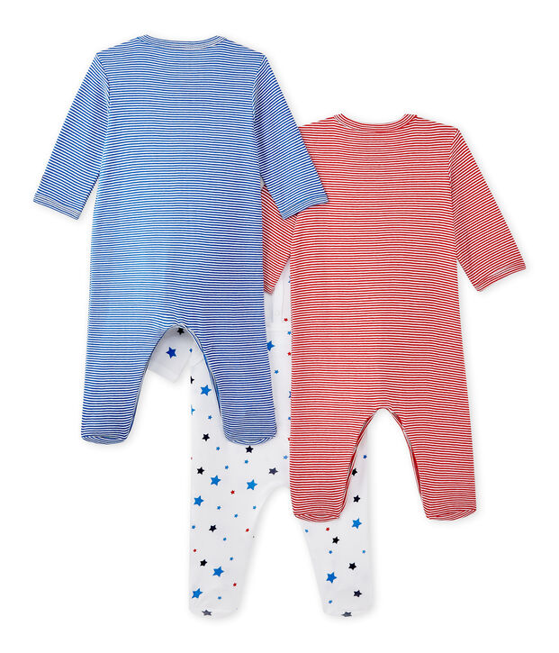 Baby-Jungen-Strampler im 3er-Set weiss