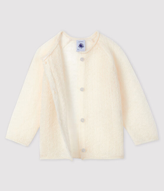 Baby-Strickjacke weiss MARSHMALLOW