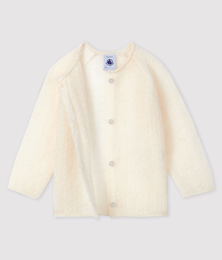 Baby-Strickjacke f&uuml;r M&auml;dchen weiss