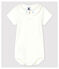 Baby-Body aus Baumwolle mit gesticktem Kragen für Jungen weiss MARSHMALLOW