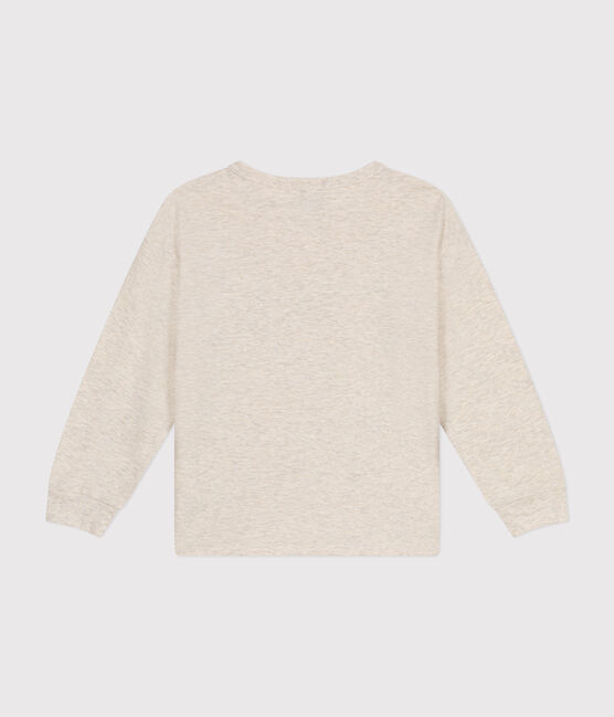 Langärmeliges Kinder-T-Shirt aus geflammten Jersey für Jungen beige MONTELIMAR CHINE