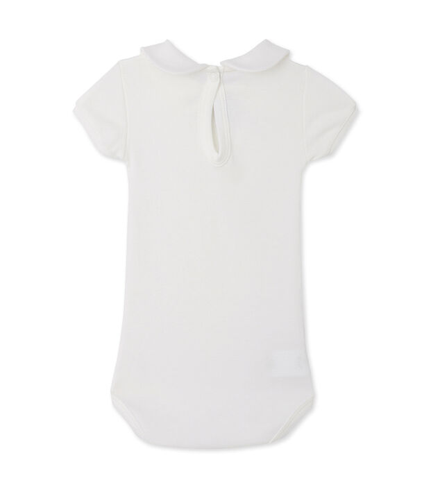 Baby-M&auml;dchen-Body mit Kragen weiss Lait