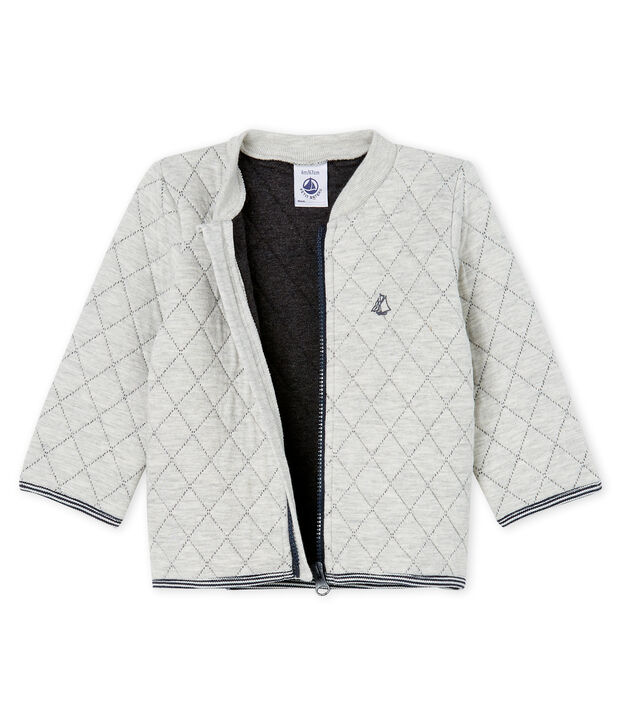 Baby-Cardigan aus gestepptem Doppeljersey f&uuml;r Jungen grau