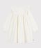 Langärmeliges Kinder-Kleid aus einfarbigem Fein-Cord. naturfarben MILK/ ARGENT