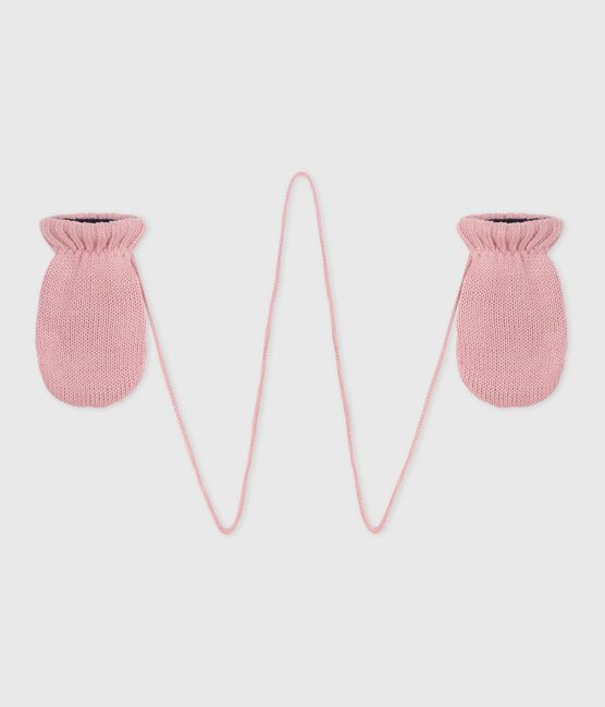Baby-Fäustlinge aus Strick mit Fleece-Futter rosa CHARME