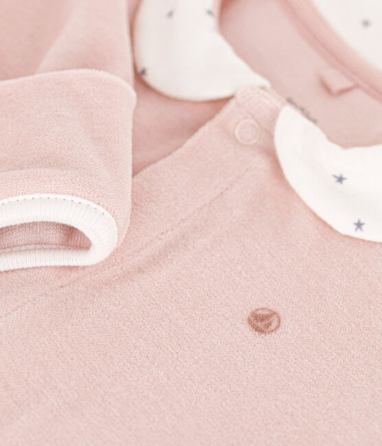 Baby-Strampler aus Samt rosa SALINE