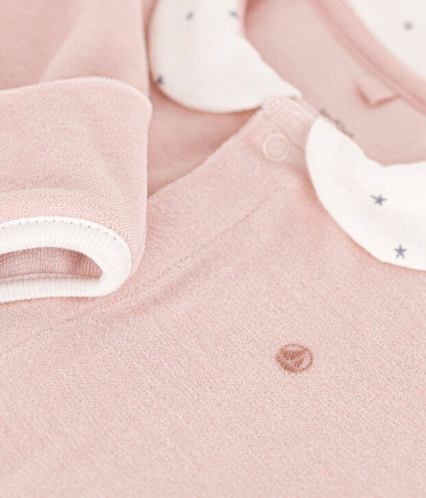 Baby-Strampler aus Samt rosa
