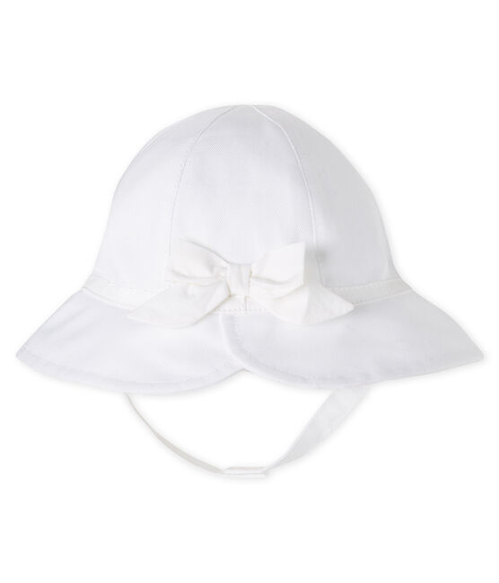 Babyhut aus Twill für kleine Mädchen weiss MARSHMALLOW