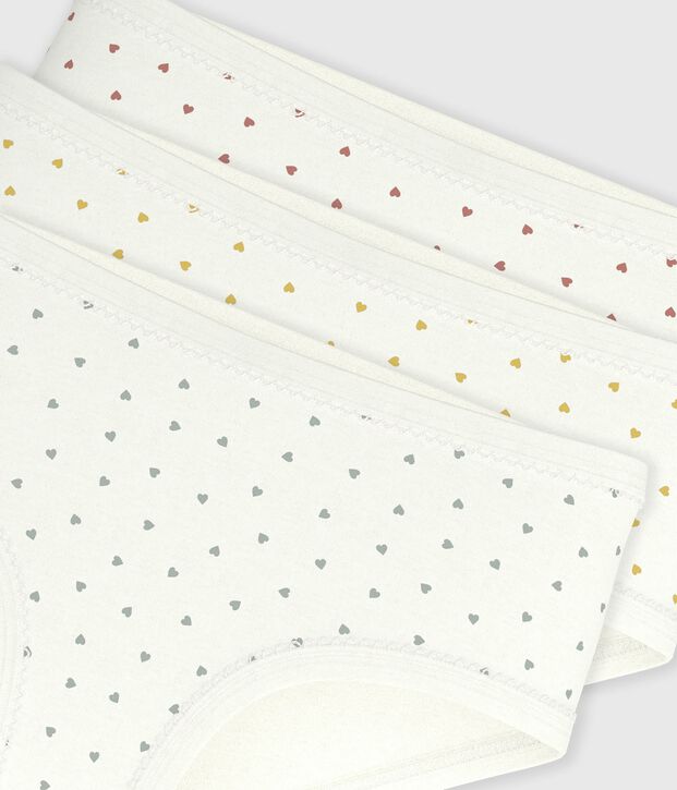 Set Kinder-Slips High Waist aus Baumwolle mit Herzmotiv vielfarbig
