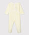 Baby-Strampler aus Rippstrick weiss MARSHMALLOW/gelb SHINE