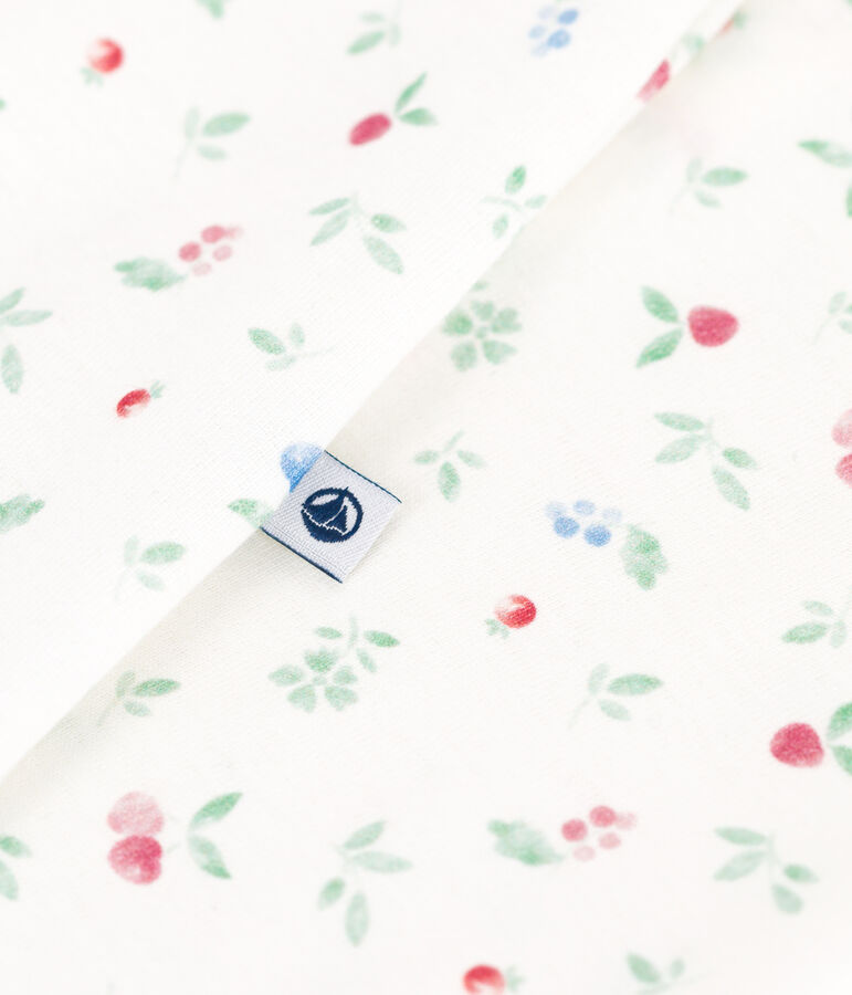 Strampler aus Baumwolle mit gebl&uuml;mtem Kragen weiss/vielfarbig