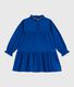 Langärmeliges Kinder-Kleid aus einfarbiger Baumwolle